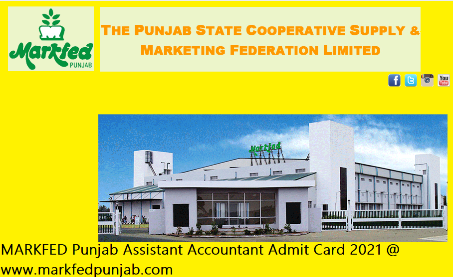 MARKFED Punjab Assistant Accountant Admit Card