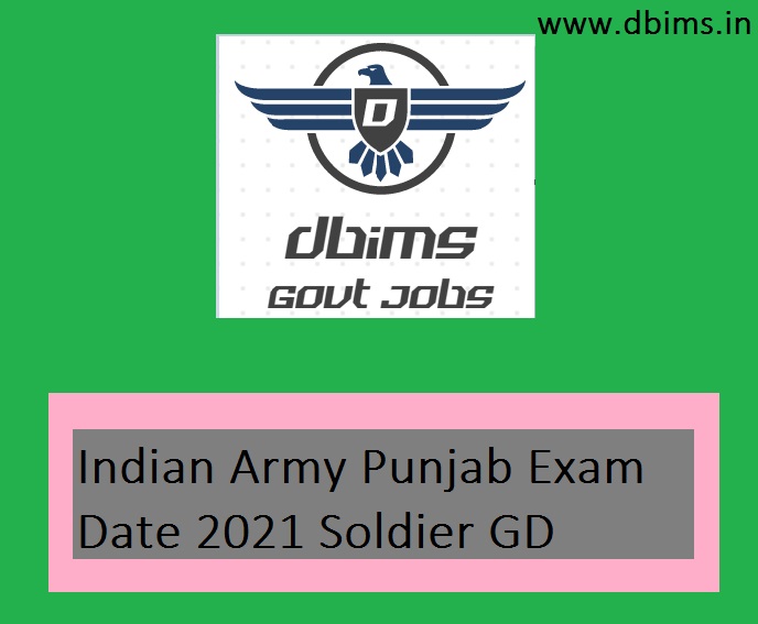 Indian Army Punjab Exam Date 2021 Soldier GD Admit Card