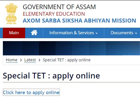 Assam TET Application Form