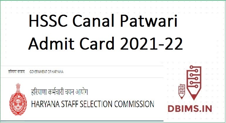 HSSC Canal Patwari Admit Card 2021-22