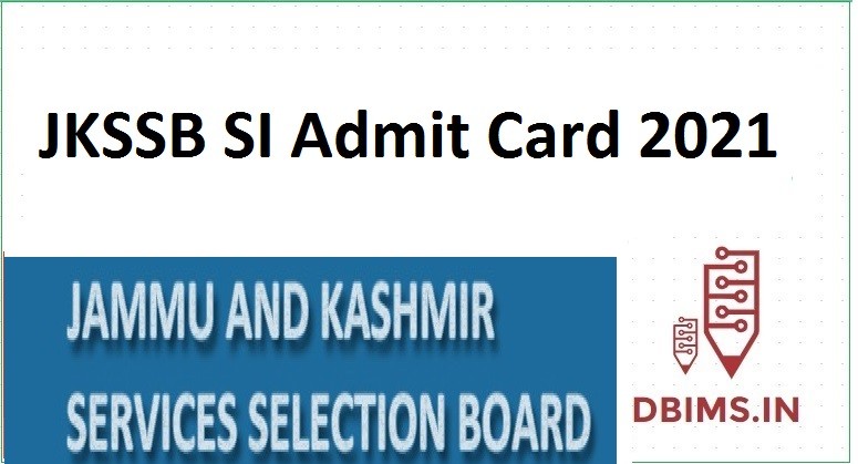 JKSSB SI Admit Card 2021