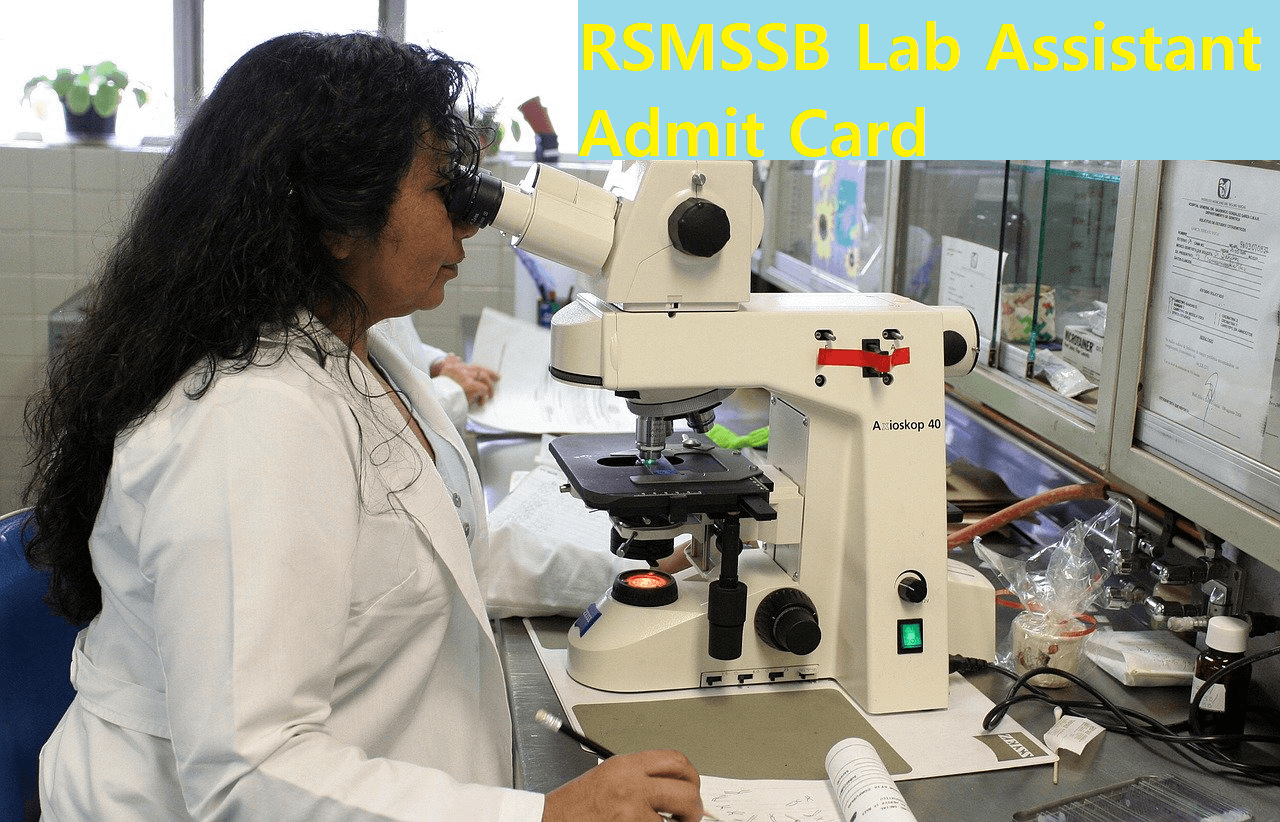 RSMSSB Lab Assistant Admit Card
