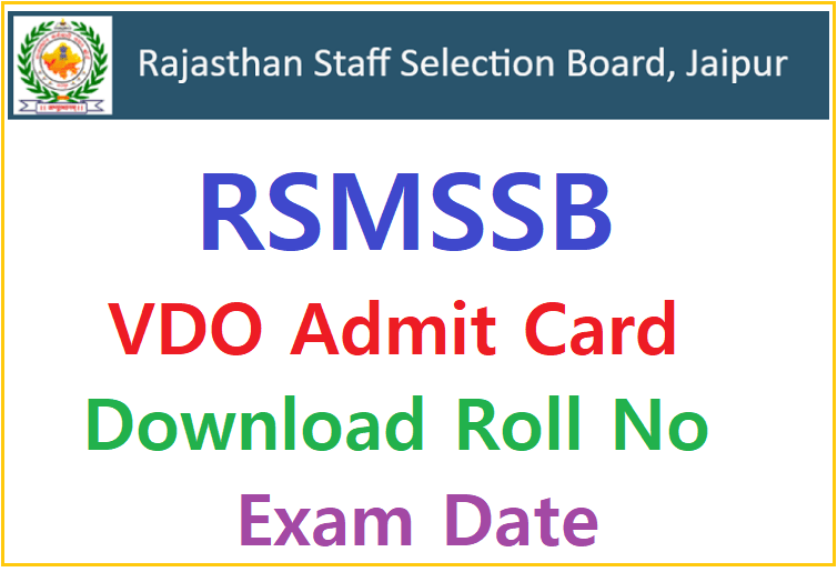 RSMSSB VDO Admit Card