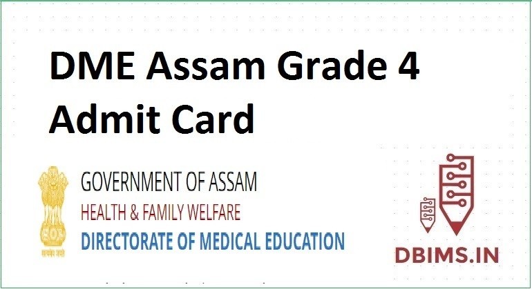 DME Assam Grade 4 Admit Card