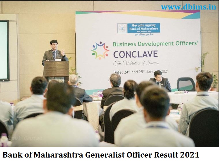 Bank of Maharashtra Generalist Officer Result 2021