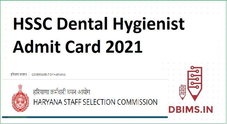 HSSC Dental Hygienist Admit Card 2021