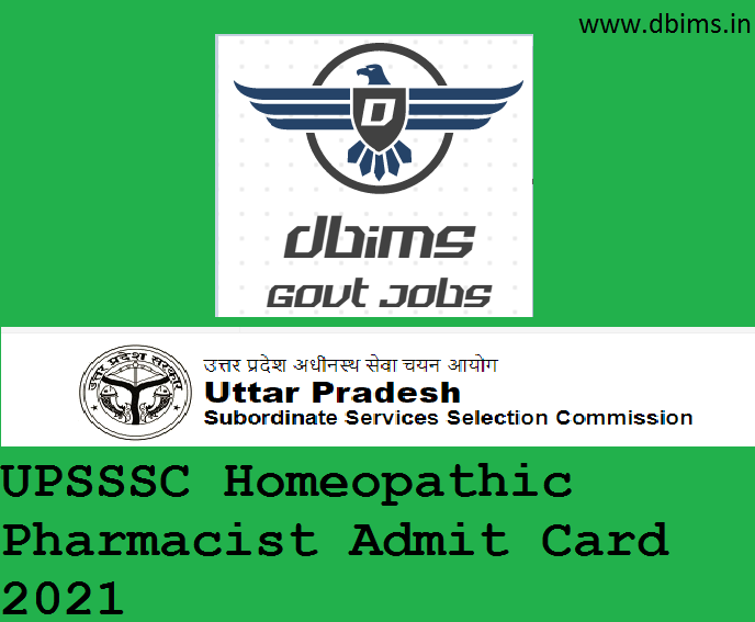 UPSSSC Homeopathic Pharmacist Admit Card 2021