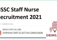 HSSC Staff Nurse Recruitment 2021