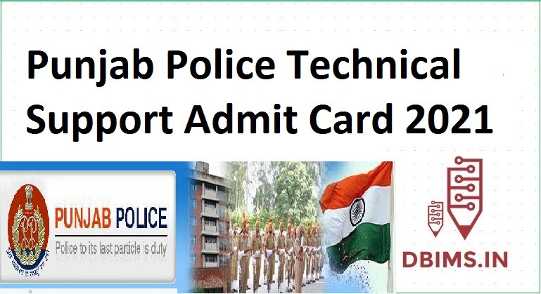 Punjab Police Technical Support Admit Card 2021