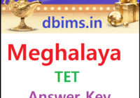 Meghalaya TET Answer Key