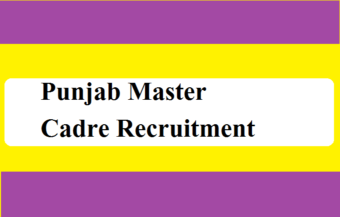 Punjab Master Cadre Recruitment