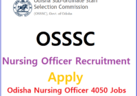 OSSSC Nursing Officer Recruitment