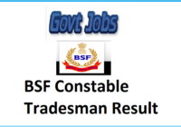 BSF Constable Tradesman Result